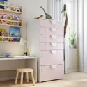 IKEA SMÅSTAD СМОСТАД / PLATSA ПЛАТСА, комод із 6 шухлядами, білий/блідо-рожевий, 60x57x123 см 593.876.79 фото thumb №2