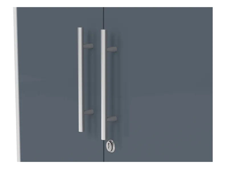 BRW Дводверна шафка для ключів Office Lux 79 см світло-сіре/графітове скло, світло-сіре/графітове скло REG2D/114-JSZ/GF фото №4