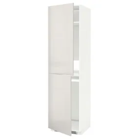 IKEA METOD МЕТОД, висока шафа для холодильнка / морозил, білий / Ringhult світло-сірий, 60x60x220 см 891.427.32 фото