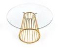 Стол на кухню HALMAR LIVERPOOL 120x120 см, столешница - прозрачная, ножки - золото фото thumb №4