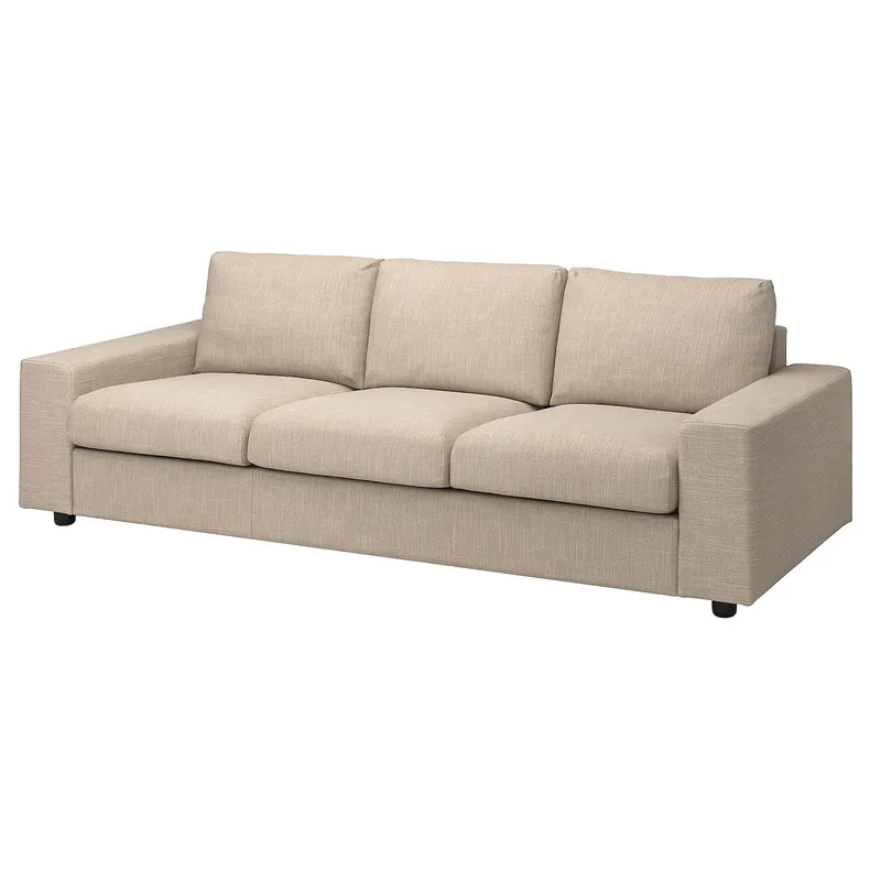 IKEA VIMLE ВИМЛЕ, 3-местный диван, с широкими подлокотниками/Хилларед бежевый 794.327.70 фото №1