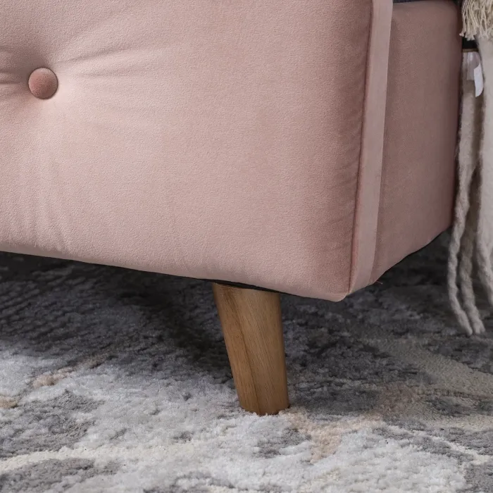 Кровать односпальная бархатная 90x200 MEBEL ELITE MIKEL Velvet, розовый фото №6