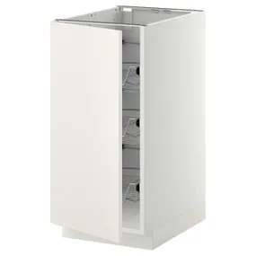 IKEA METOD МЕТОД, напольный шкаф / проволочные корзины, белый / белый, 40x60 см 294.587.10 фото