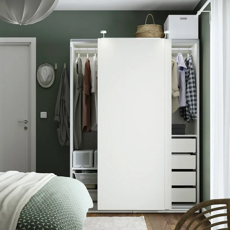 IKEA PAX ПАКС / HASVIK ХАСВІК, гардероб, комбінація, білий / білий, 150x66x201 см 095.151.65 фото №2