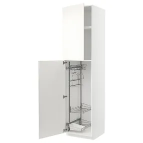 IKEA METOD МЕТОД, высокий шкаф с отд д / акс д / уборки, белый / Вальстена белый, 60x60x240 см 995.073.35 фото