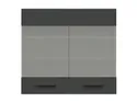 BRW Дводверна кухонна шафа Semi Line 80 см з вітриною вулканічного чорного кольору, чорний вулканічний SB_G_80/72_LV/PV-DARV/CAW фото thumb №1