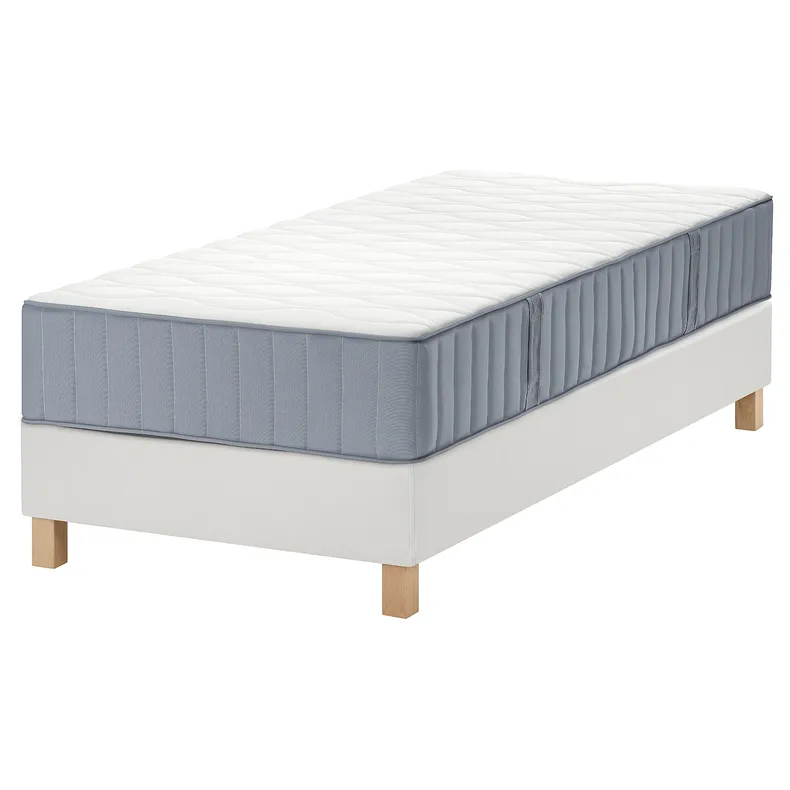 IKEA LYNGÖR ЛЮНГЕР, диван-ліжко, Vågstranda середня твердість / легка блакитна біла, 90x200 см 995.540.82 фото №1