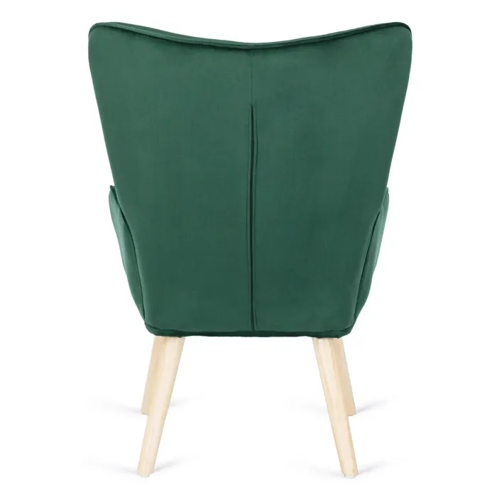 Кресло мягкое бархатное с подставкой для ног MEBEL ELITE LOZANO Velvet, Зеленый фото №11
