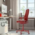 IKEA SMÖRKULL СМЕРКУЛЛЬ, офісний стілець із підлокітниками, Грассенс червоний 605.034.37 фото thumb №6
