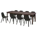 IKEA STRANDTORP СТРАНДТОРП / ODGER ОДГЕР, стіл та 8 стільців, коричневий/антрацит, 150/205/260 см 294.829.89 фото thumb №1