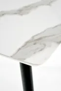 Кухонный стол HALMAR MARCO 120x70 см белый мрамор/черный фото thumb №6