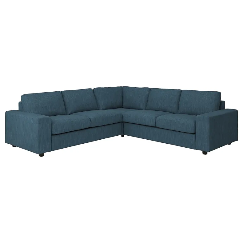 IKEA VIMLE ВИМЛЕ, 4-местный угловой диван, с широкими подлокотниками/охлажденный темно-синий 394.366.52 фото №1