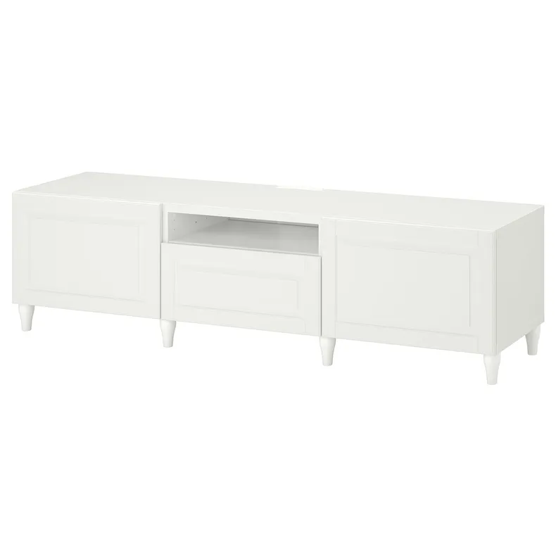 IKEA BESTÅ БЕСТО, тумба під телевізор, білий / Смевікен / Каббарп білий, 180x42x48 см 593.989.65 фото №1