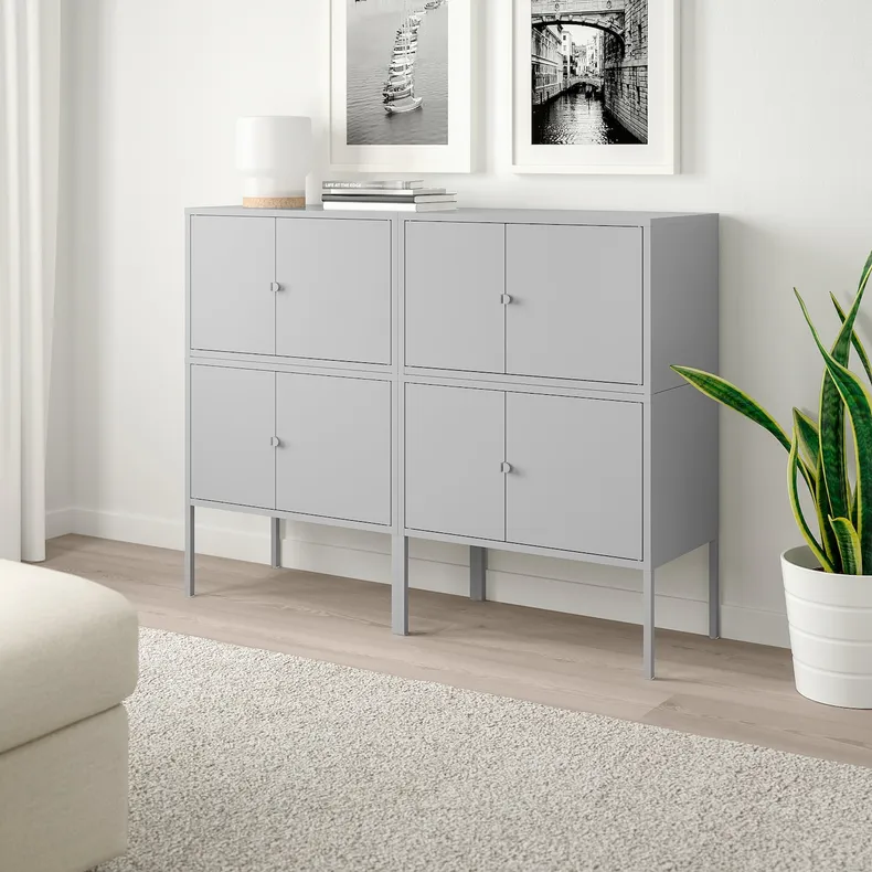 IKEA LIXHULT ЛІКСХУЛЬТ, комбінація шаф, сірий, 120x35x92 см 292.791.86 фото №2
