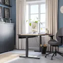IKEA MITTZON МИТТЗОН, письменный стол, дуб / черный, 140x60 см 795.280.51 фото thumb №2
