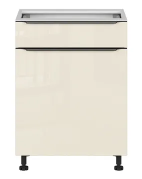 BRW Правосторонний кухонный шкаф Sole L6 60 см с ящиком с плавным закрыванием магнолия жемчуг, альпийский белый/жемчуг магнолии FM_D1S_60/82_P/STB-BAL/MAPE фото