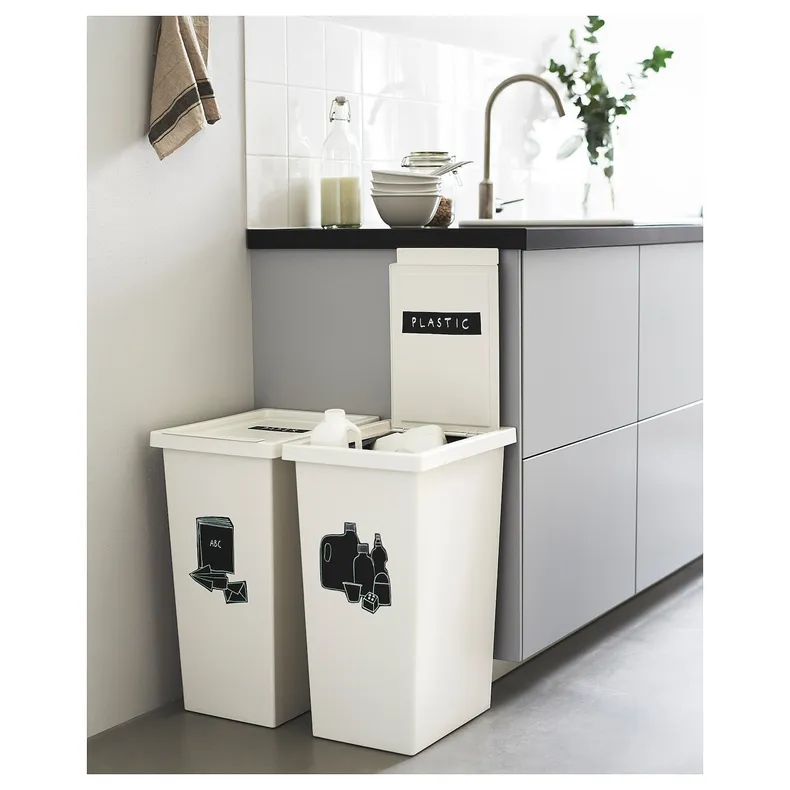 IKEA FILUR ФІЛУР, кошик з кришкою, білий, 42 l 201.938.99 фото №7