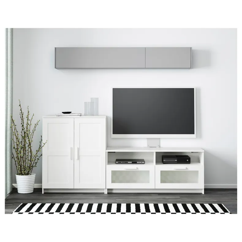 IKEA BRIMNES БРИМНЭС, шкаф для ТВ, комбинация, белый, 200x41x95 см 591.843.37 фото №2