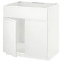 IKEA METOD МЕТОД, підлог шафа д / мийки / 2 двер / фрон пан, білий / Voxtorp матовий білий, 80x60 см 294.652.06 фото
