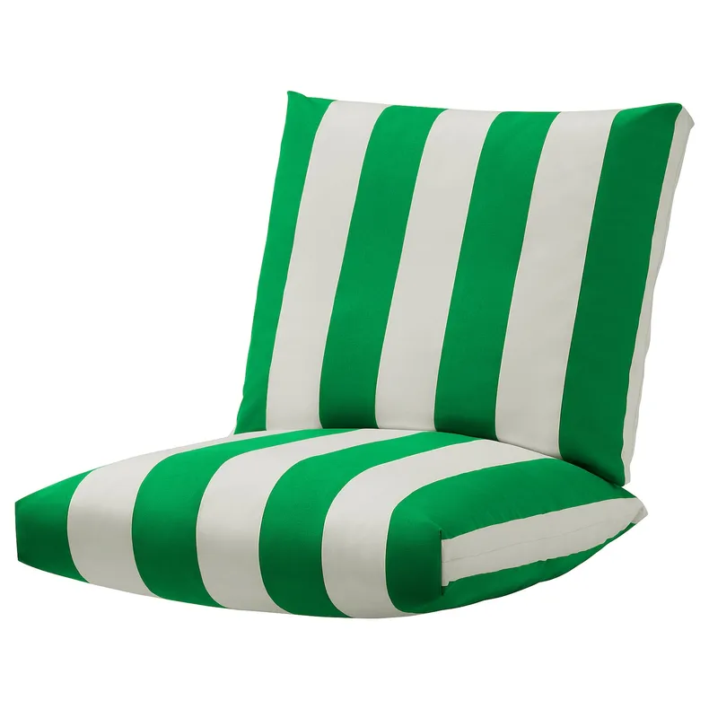 IKEA ÖNNESTAD ЕННЕСТАД, комплект подушок для крісла, зелений/білий/червоний 105.543.87 фото №1