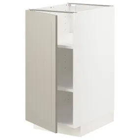 IKEA METOD МЕТОД, підлогова шафа з полицями, білий / стенсундський бежевий, 40x60 см 294.692.71 фото