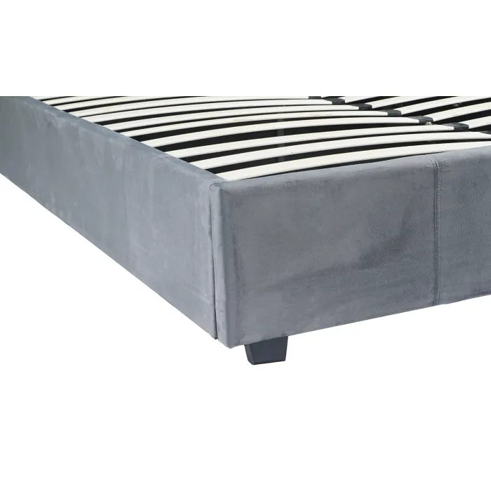 Кровать двуспальная бархатная 160x200 MEBEL ELITE MARI Velvet, серый фото №15