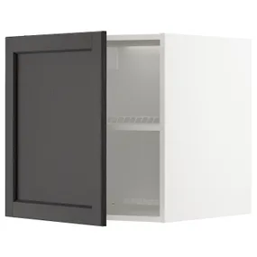 IKEA METOD МЕТОД, верхня шафа для холодильн / мороз кам, білий / ЛЕРХЮТТАН чорна морилка, 60x60 см 094.691.30 фото