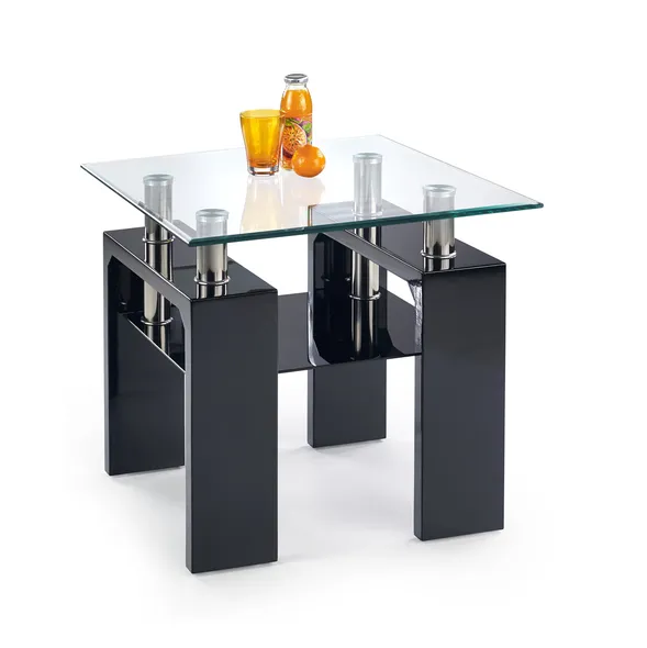 Журнальний стіл HALMAR DIANA H KWADRAT 60x60 см квадратний чорний лакований фото №1