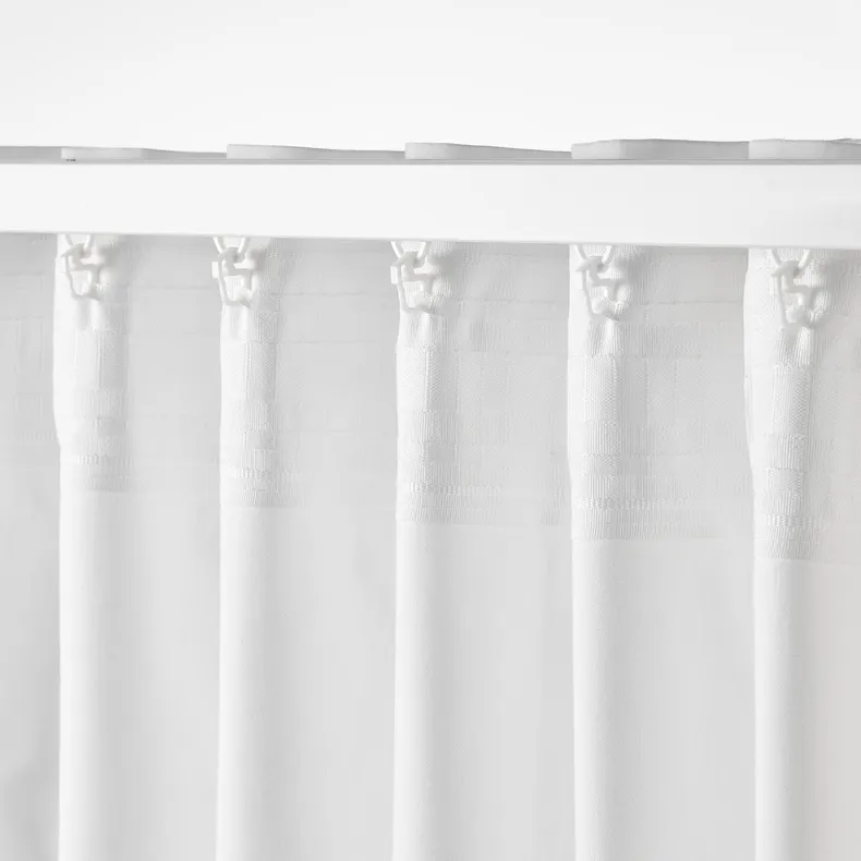IKEA MOALISA МОАЛІСА, штори, пара, білий / чорний, 145x300 см 004.995.13 фото №3