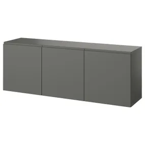 IKEA BESTÅ БЕСТО, комбинация настенных шкафов, Темно-серый / Вястервикен темно-серый, 180x42x64 см 095.081.17 фото