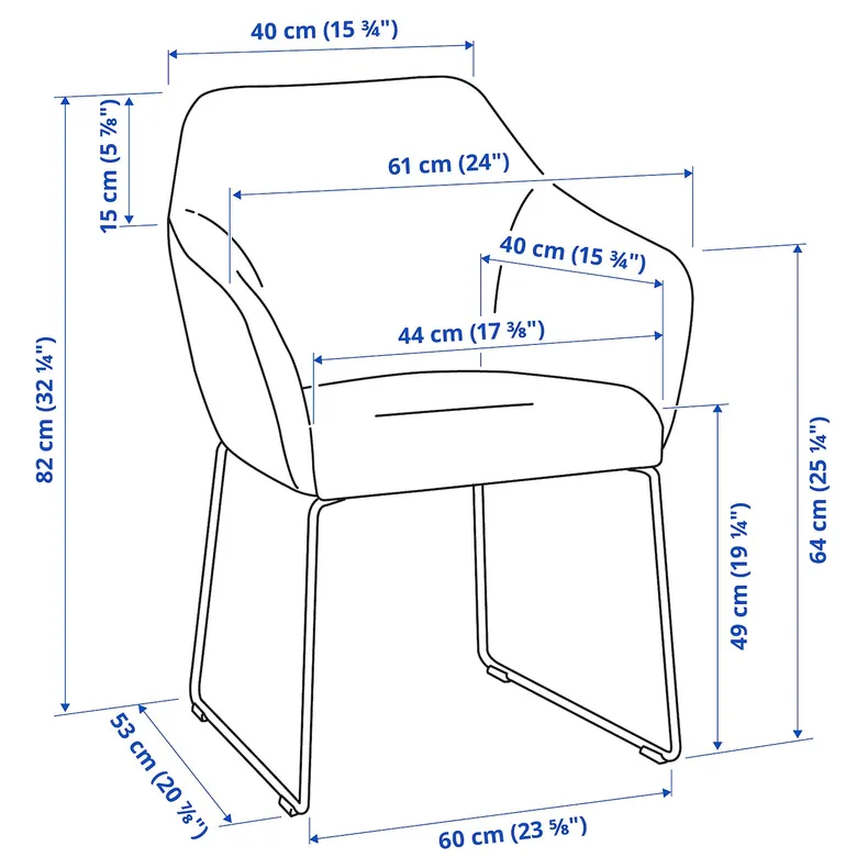 IKEA TOSSBERG ТОССБЕРГ, стілець, білий металл / бежевий Gunnared 805.652.74 фото №8