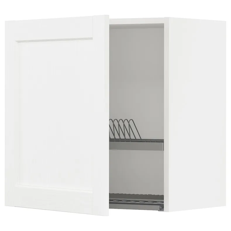 IKEA METOD МЕТОД, навесной шкаф с сушилкой, белый Энкёпинг / белая имитация дерева, 60x60 см 994.734.96 фото №1