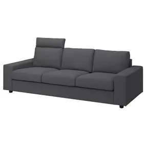 IKEA VIMLE ВІМЛЕ, 3-місний диван, з узголів'ям з широкими підлокітниками / ХАЛЛАРП сірий 794.014.29 фото