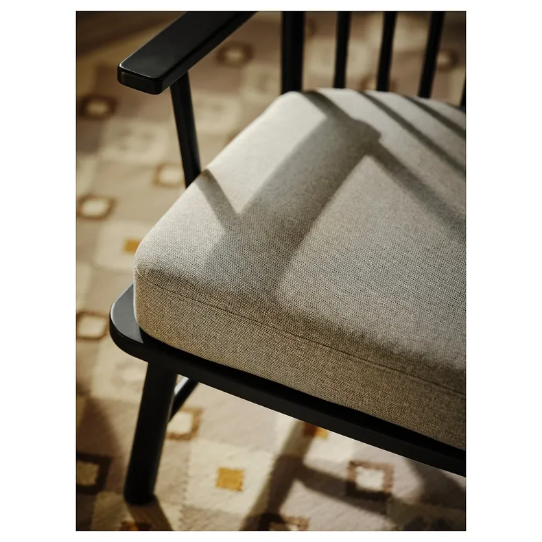 IKEA PERSBOL ПЕРСБОЛ, кресло, черный / бежевый / серый 505.259.20 фото №6
