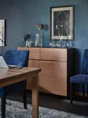 IKEA KLACKENÄS КЛАККЕНЕС, сервант, чорний / дубовий шпон коричнева морилка, 120x97 см 905.067.50 фото thumb №5