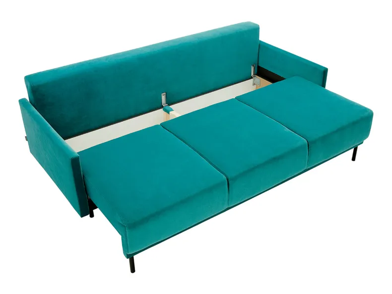 BRW Тримісний диван-ліжко розкладний оксамитовий BRW SOLO з ящиком для зберігання, бірюзовий SO3-SOLO-3DL-G1_B418F4 фото №3