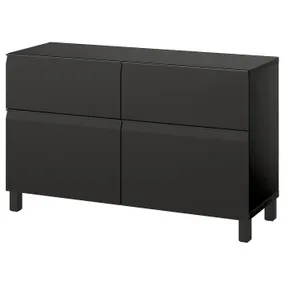 IKEA BESTÅ БЕСТО, комб для хран с дверц/ящ, черный/коричневый/Hammarsmed/Stubbarp антрацит, 120x42x74 см 295.693.36 фото