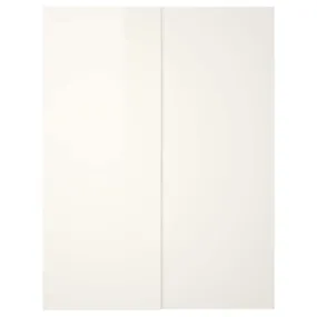 IKEA HASVIK ХАСВІК, розсувні дверцята, 2 шт., глянцевий білий, 150x236 см 005.215.52 фото