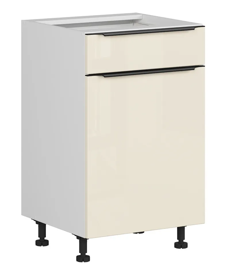 BRW Кухонный шкаф Sole L6 50 см левосторонний с выдвижным ящиком магнолия жемчуг, альпийский белый/жемчуг магнолии FM_D1S_50/82_L/SMB-BAL/MAPE фото №2