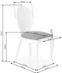 Кухонный стул HALMAR VERDI белый/серый фото thumb №4