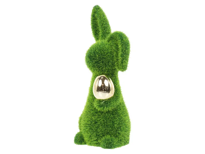 BRW Декоративна фігурка BRW Кролик із золотим яйцем, вкрита штучною травою 092497 фото №6