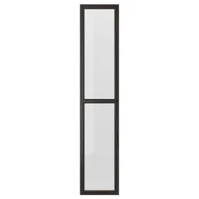 IKEA OXBERG ОКСБЕРГ, скляні дверцята, темно-коричневий під дуб, 40x192 см 804.928.95 фото