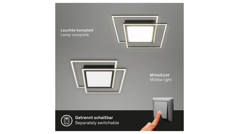 BRW Стельовий світильник Frame Center Led 3-точковий металевий чорний 085504 фото №4