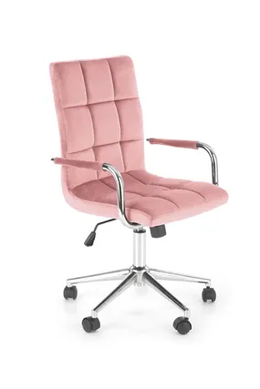 Крісло комп'ютерне офісне обертове HALMAR GONZO 4, рожевий оксамит фото