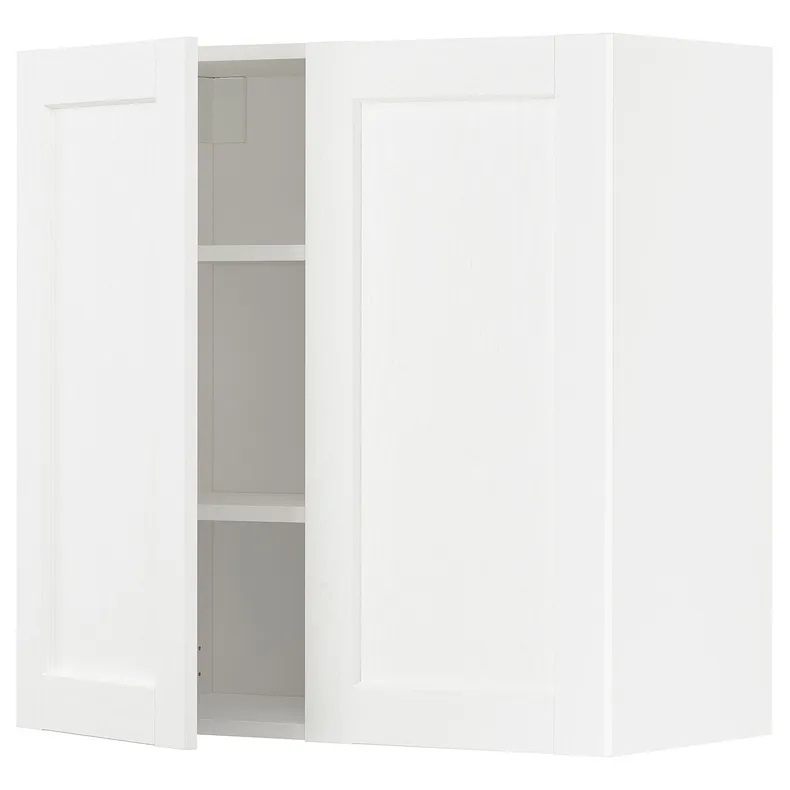 IKEA METOD МЕТОД, навесной шкаф с полками / 2дверцы, белый Энкёпинг / белая имитация дерева, 80x80 см 494.734.65 фото №1