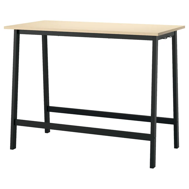 IKEA MITTZON МІТТЗОН, стіл для конференцій, okl береза/чорний, 140x68x105 см 295.330.31 фото №1