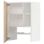 IKEA METOD МЕТОД, настінн шаф д / витяжки з полиц / дверц, білий / АСКЕРСУНД під світлий ясен, 60x80 см 995.044.50 фото