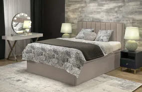 Ліжко двоспальне з підйомним механізмом HALMAR ASENTO 160x200 см світло-бежеве фото