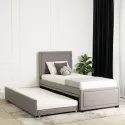 Кровать односпальная бархатная MEBEL ELITE ELIF Velvet, 90x200 см с дополнительным спальным местом, серый фото thumb №2