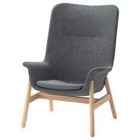 IKEA VEDBO ВЕДБУ, крісло із високою спинкою, Gunnared темно-сірий 805.522.24 фото